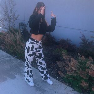 Cow print pants